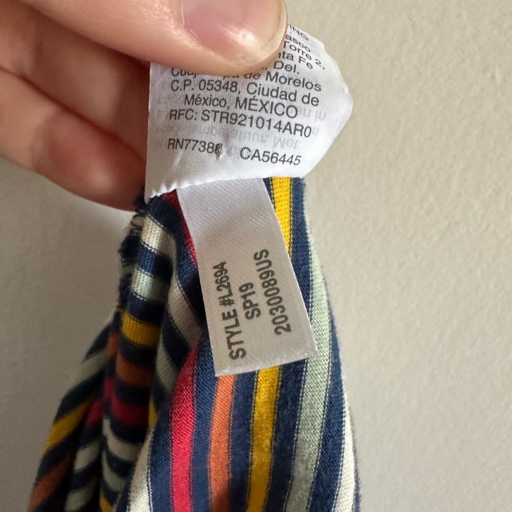Madewell Knot-Front Tee in Rainbow Stripe Moon Rainbow Short Sleeve T-Shirt - Picture 10 of 10